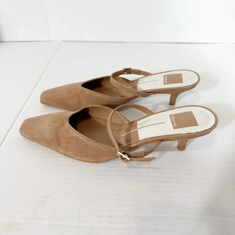 Dolce Vita Morgen Women’s Toffee Suede Mary Jane Mule Sandal Size 7 - Picture 4 of 6